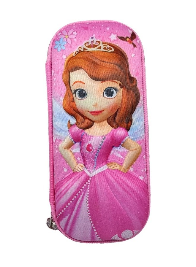 JUGTE Pencil Case 3D Cover Pencil Pouch Bag Compass School Pouch Organizer for Students Kids Premium Stylish Pen Holder Pouch Stationery Box for Boys and Gifts for Kids (Pencil Pouch Princess) - Image 1